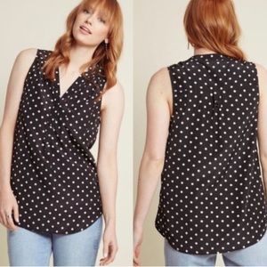 ModCloth fervour sleeveless polka dot blouse